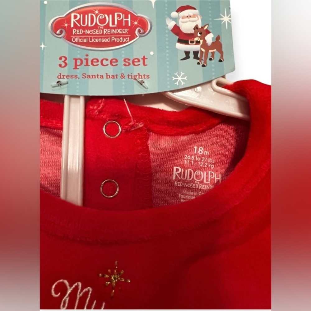 NWT Rudolf the Red Nose Reindeer Christmas Dress- Size 18mts - Picture 3 of 8